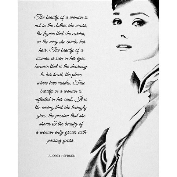 🌟 Audrey Hepburn inspirational quote Wall Art PICTURE PRINT Breakfast Tiffany’s - Picture 4 of 4